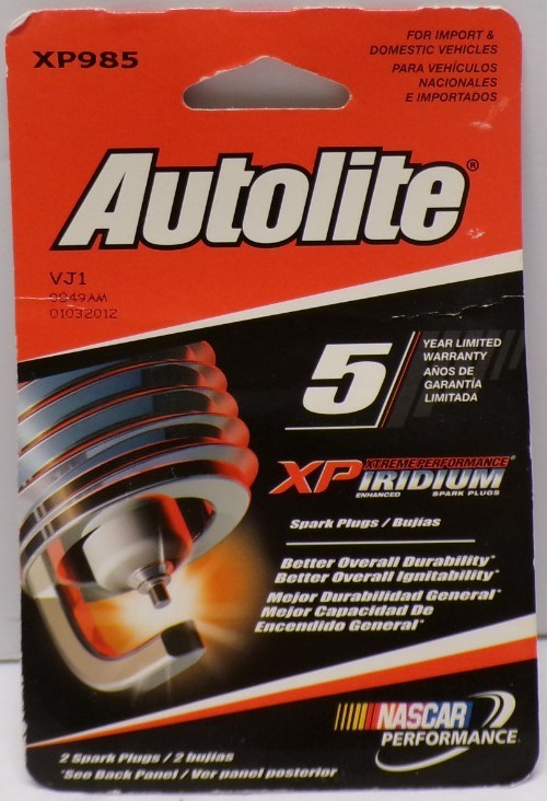 Autolite Spark Plugs  XP985DP2 VJ1  01032012 Pack of 2