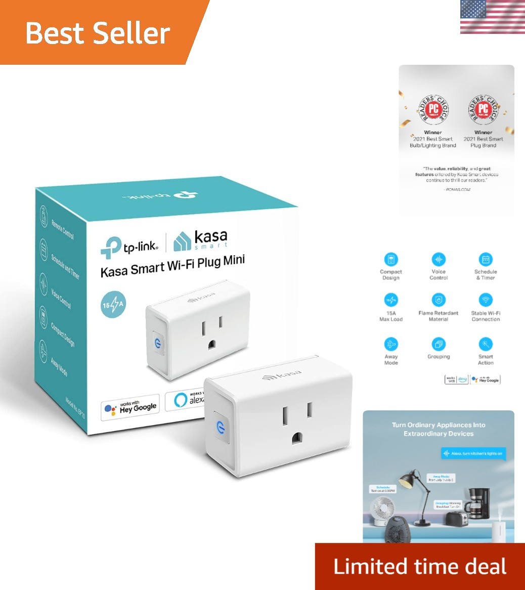 15A Wi-Fi Smart Outlet -  Certified, No Hub Required, Voice Control Ready