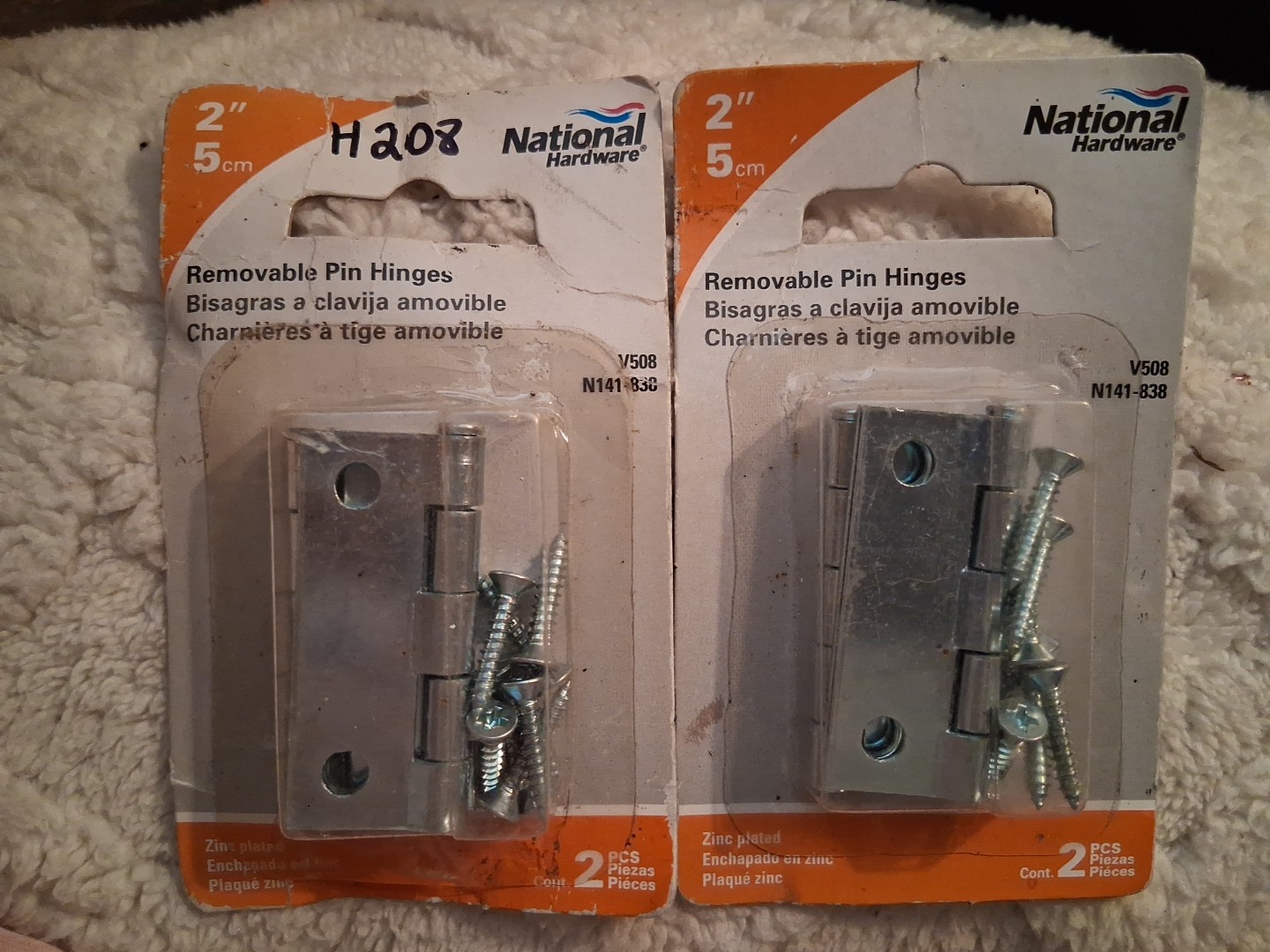4 National Hardware 2" Removable Pin Hinges N141-838