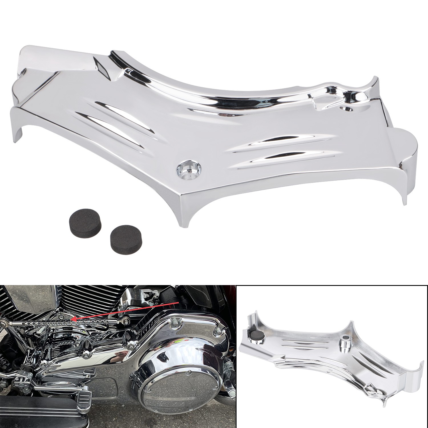 Chrome Cylinder Base Cover Fit For Harley Softail FXSTD Electra Glide FLHTC FLHT