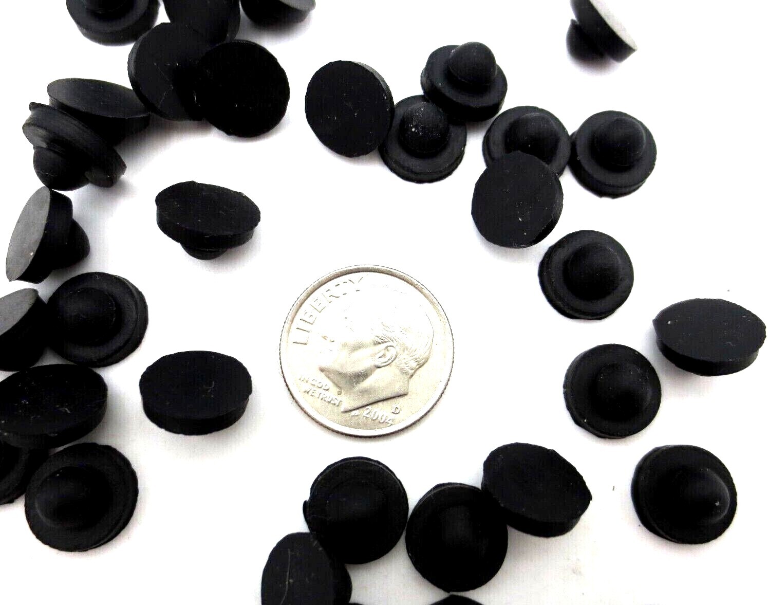 Rubber Stem Pad Hole Plug - Push-In Fits 3/16" Hole, 1/32" Thick Panel