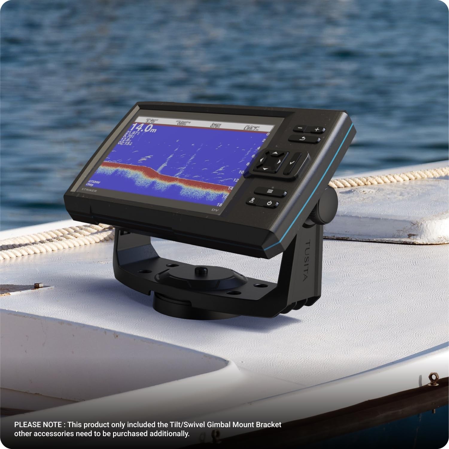 Fish Finder Mount Bracket with Tilt/Swivel Gimbal & Knobs for Garmin 5" 7" Model