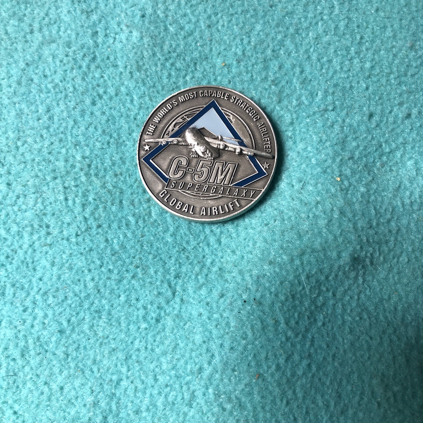 Global Airlift C- 5M Super galaxy challenge Coin the worlds most dependable