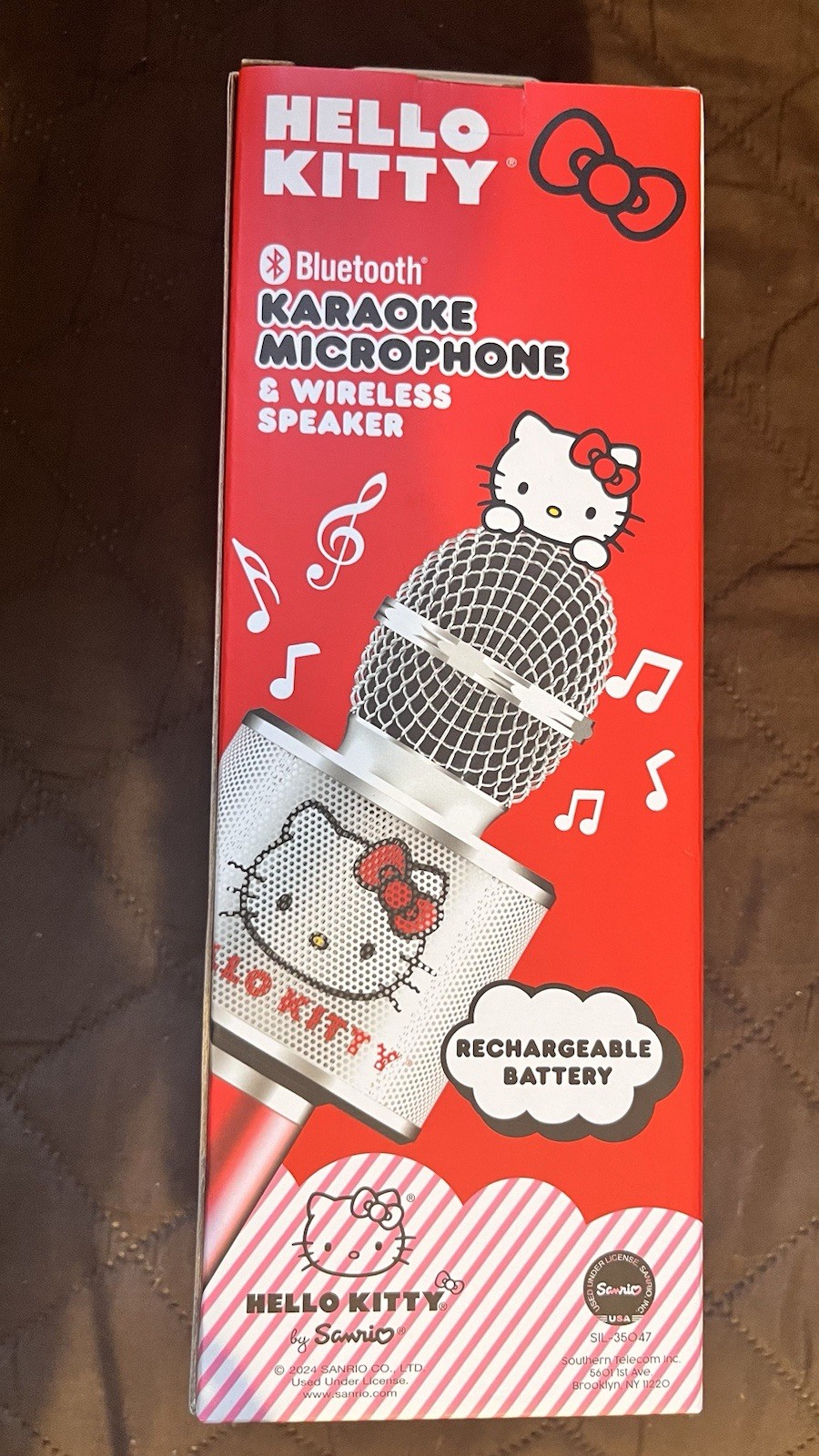 Hello Kitty Bluetooth Karaoke Microphone & Wireless Speaker USB Charging Red NIB