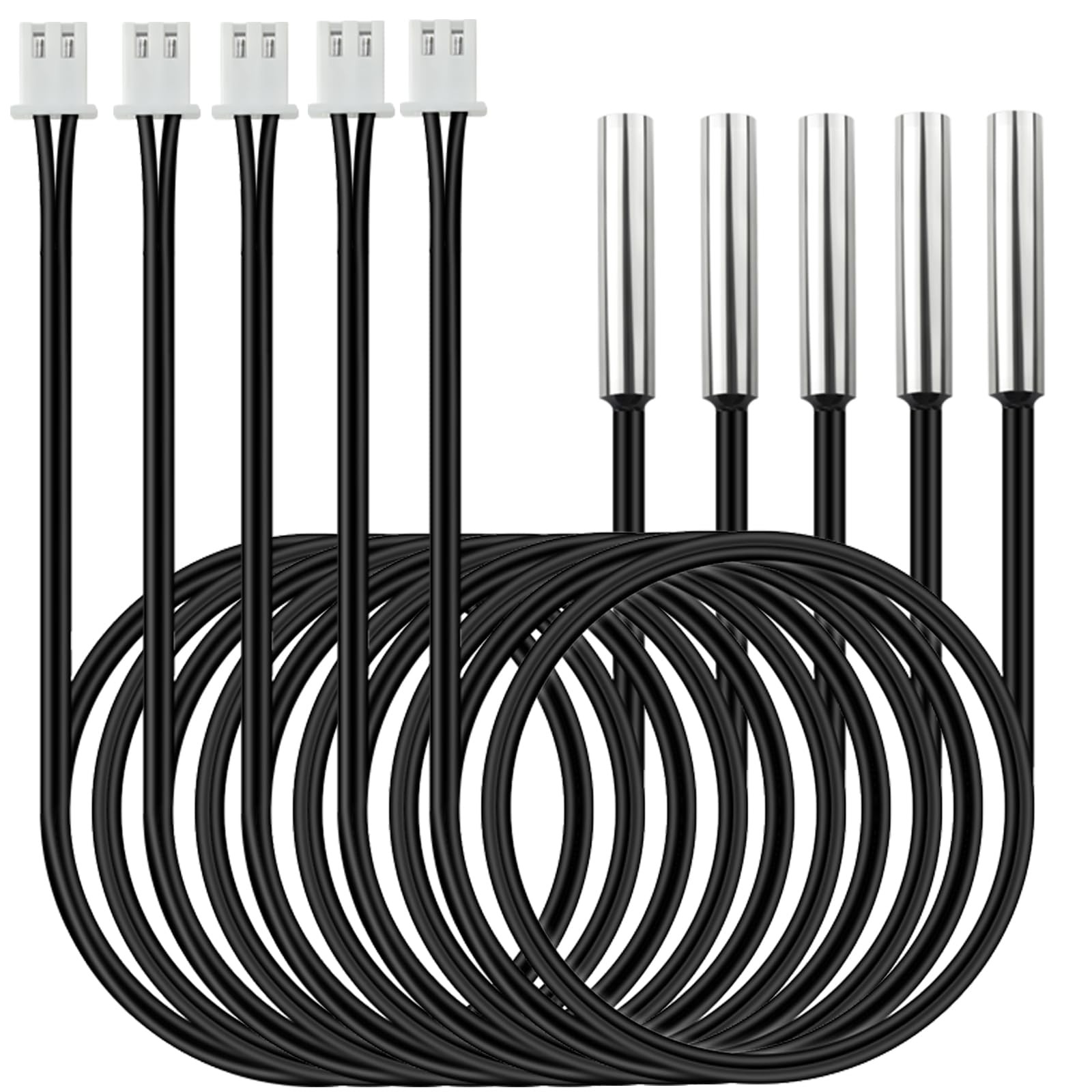 VWTNI 5PCS 1M Temperature Sensor Probe 10K, B3950 NTC Thermistor Sensor Probe...