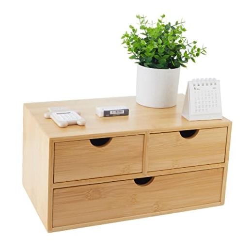 Bamboo Desk Organizer With Drawers Countertop Drawers Counter 3 Drawers