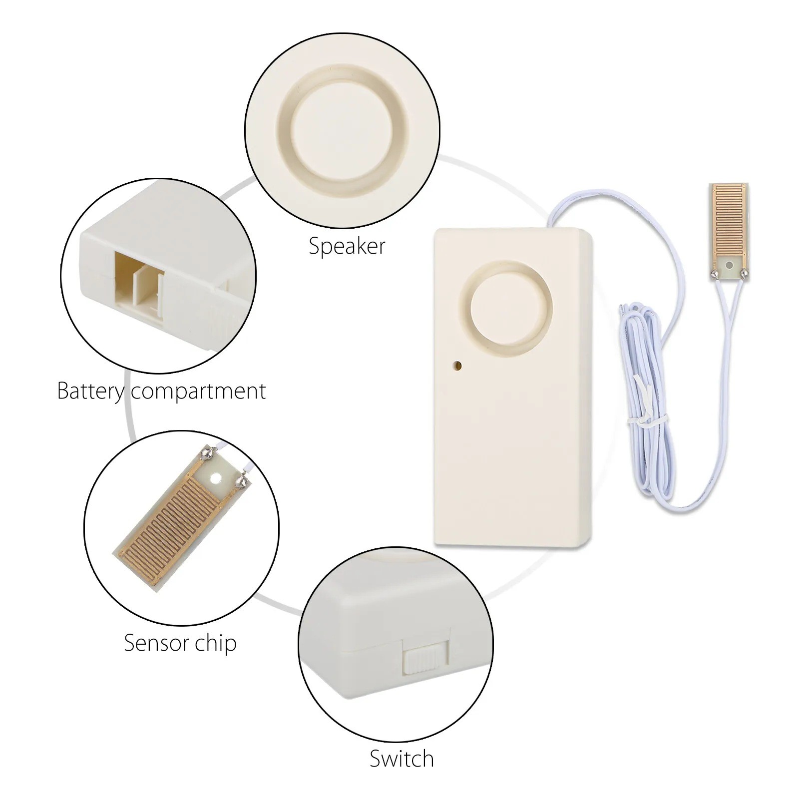 Effective Device Water Leak Alarm Flood Level Overflow Detector Security