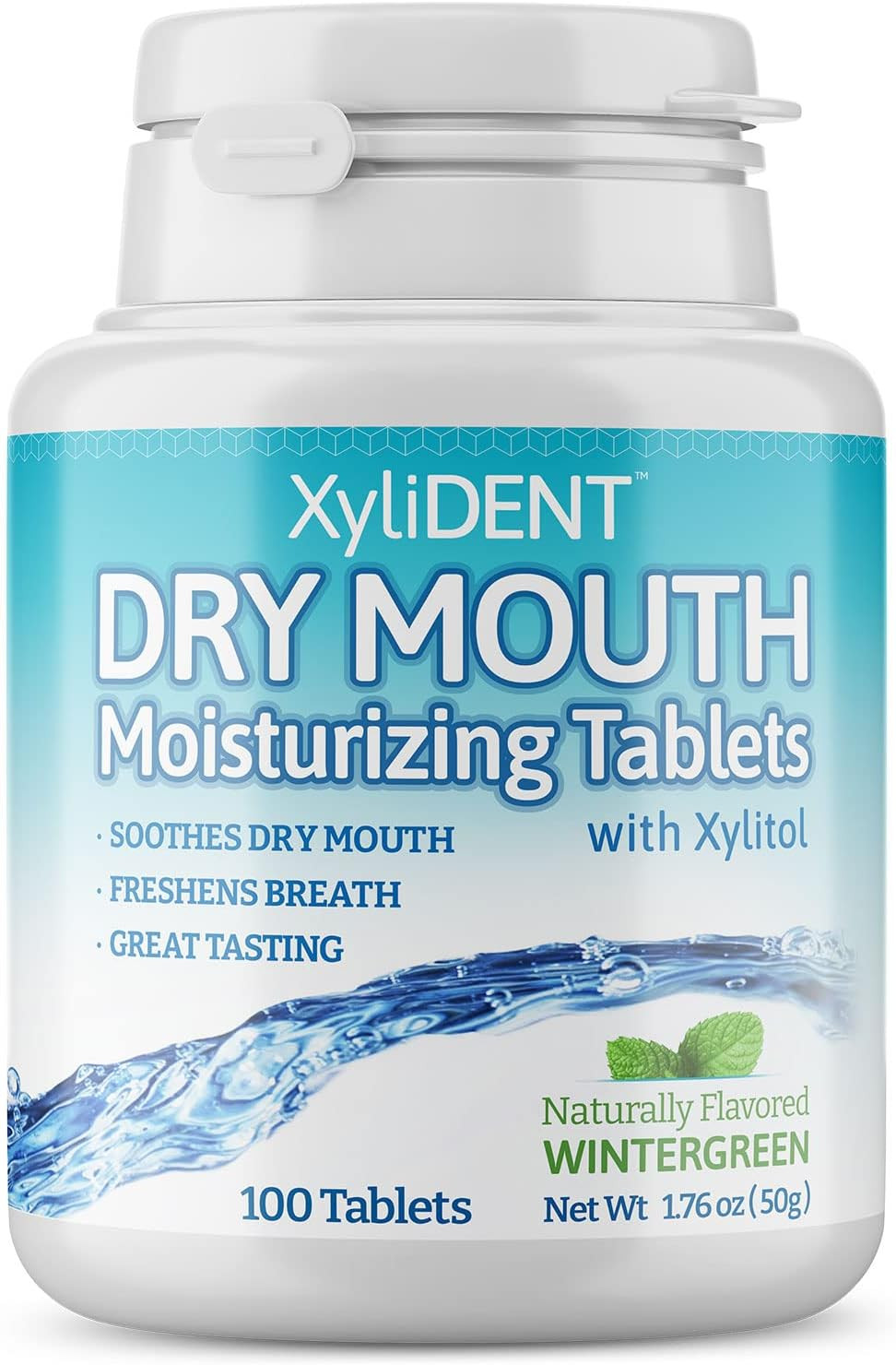 Xylident Xylitol Tablets for Dry Mouth Relief - Stimulates Saliva, Freshens Brea