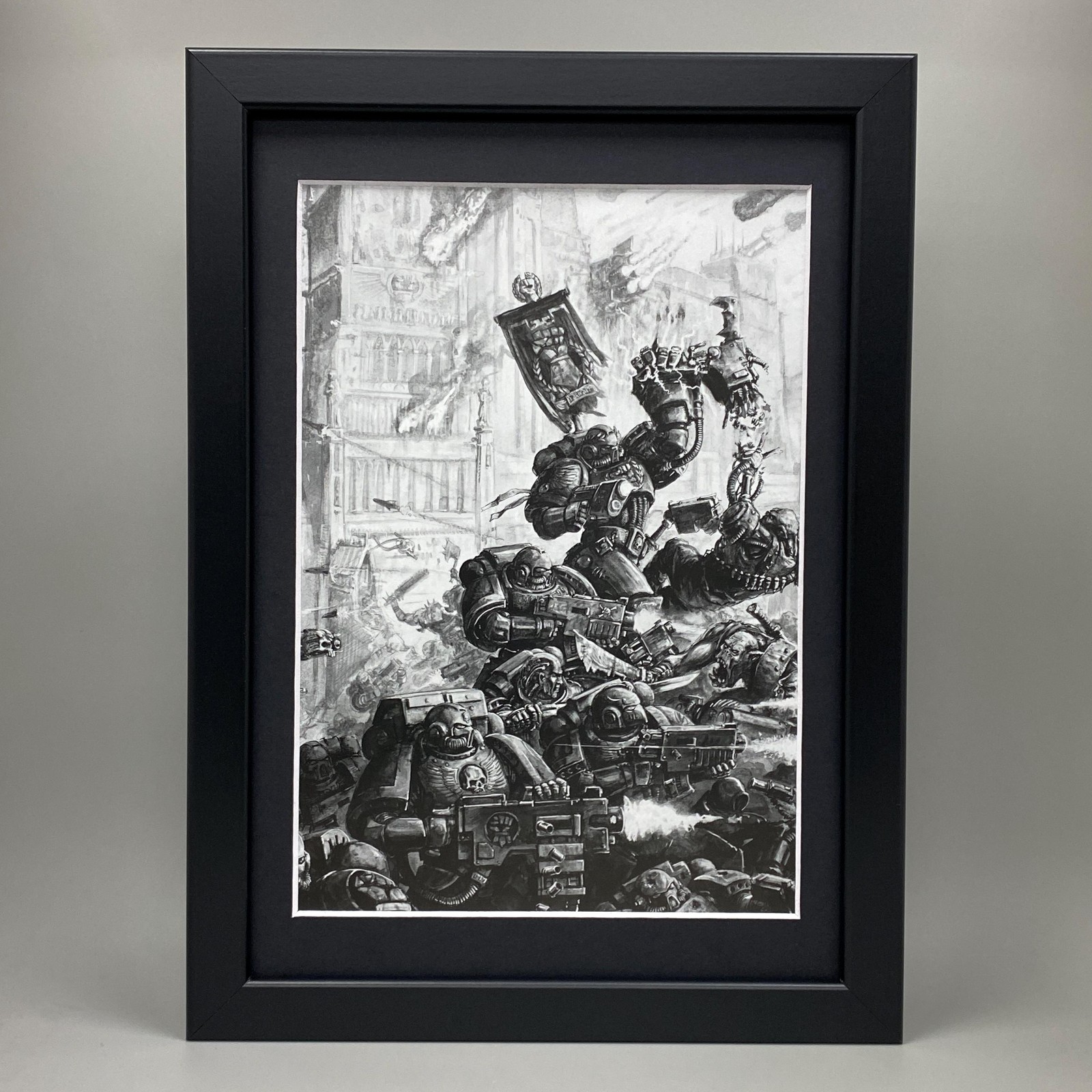 CRIMSON FISTS FRAMED ART SPACE MARINES ADEPTUS ASTARTES ORKS WARHAMMER 40K