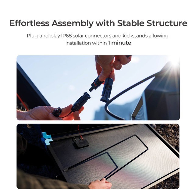 Renogy 220W Portable Solar Panel Suitcase 23% High Efficiency For RV Refurbished