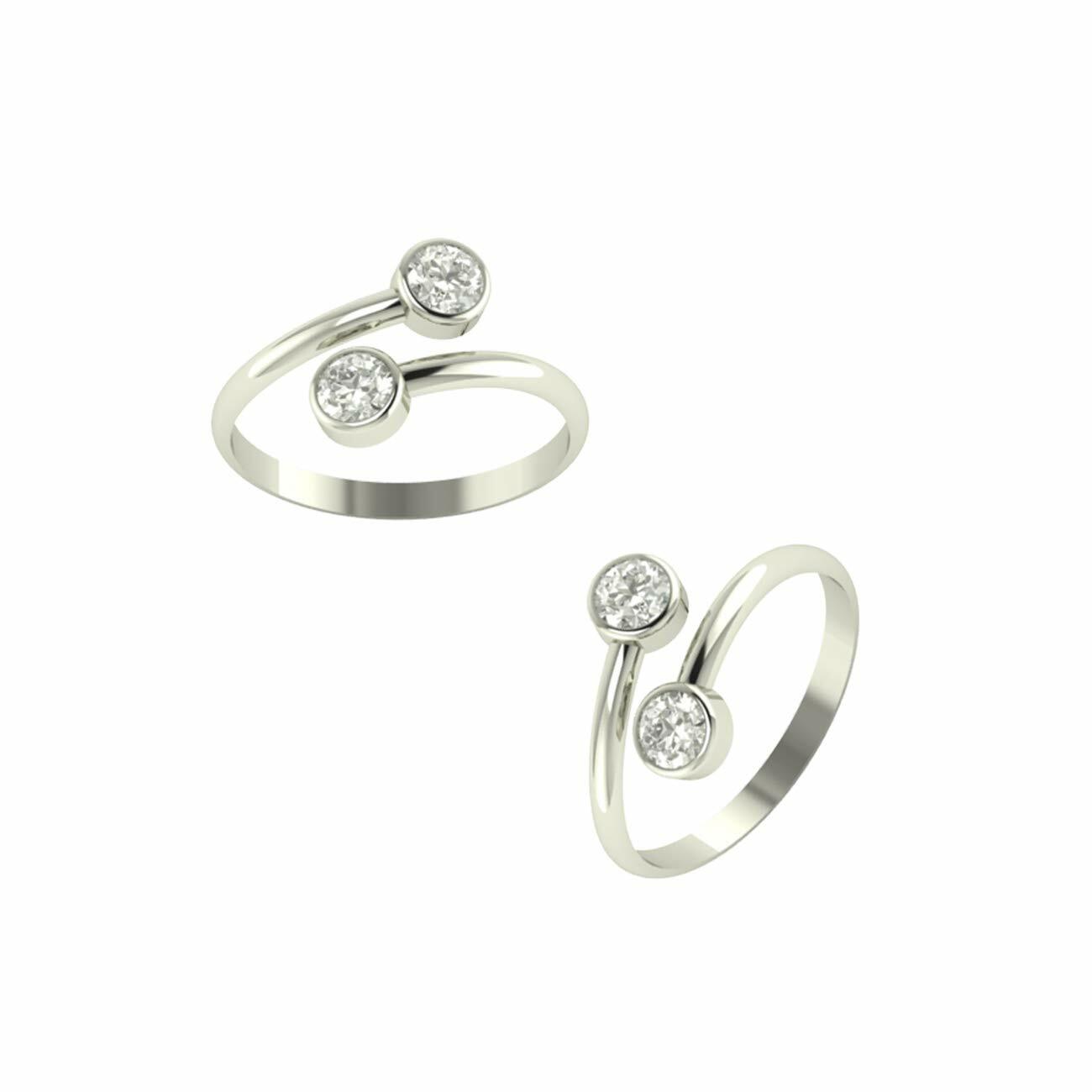 92.5-925 Sterling Silver Toe Ring Leg Finger Rings Cubic Zirconia Gemstone Ring