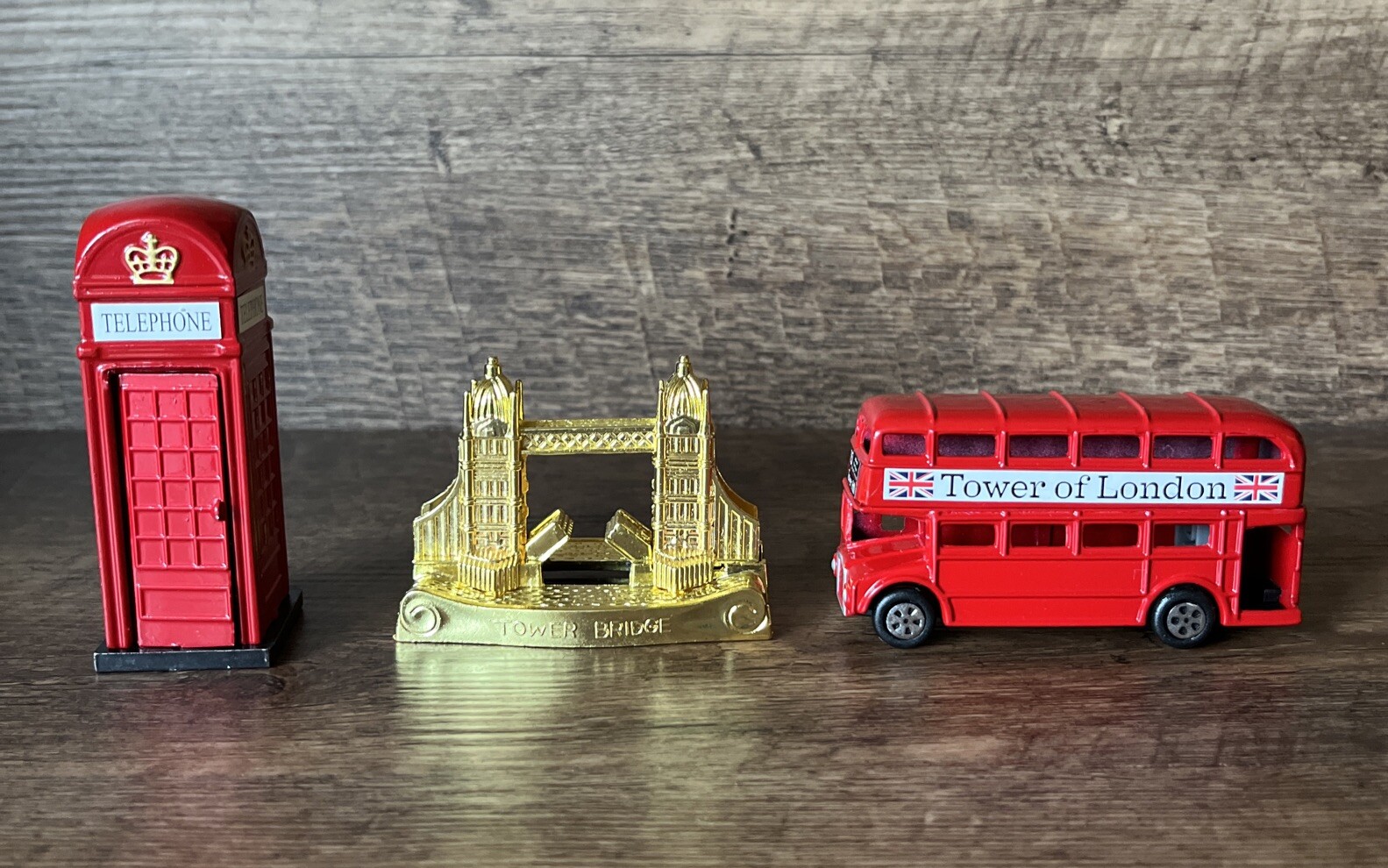 Metal Tower of London Bus Telephone Booth & Bridge Pencil Sharpeners Diecast LOT