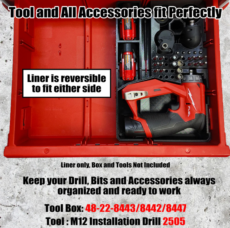 Milwaukee Insert Drawer Liner for M12 FUEL Installation Drill