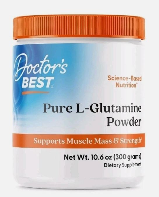 Doctor's Best Pure L-Glutamine Powder, for Muscle Mass, Strength 300g Exp 8/2026