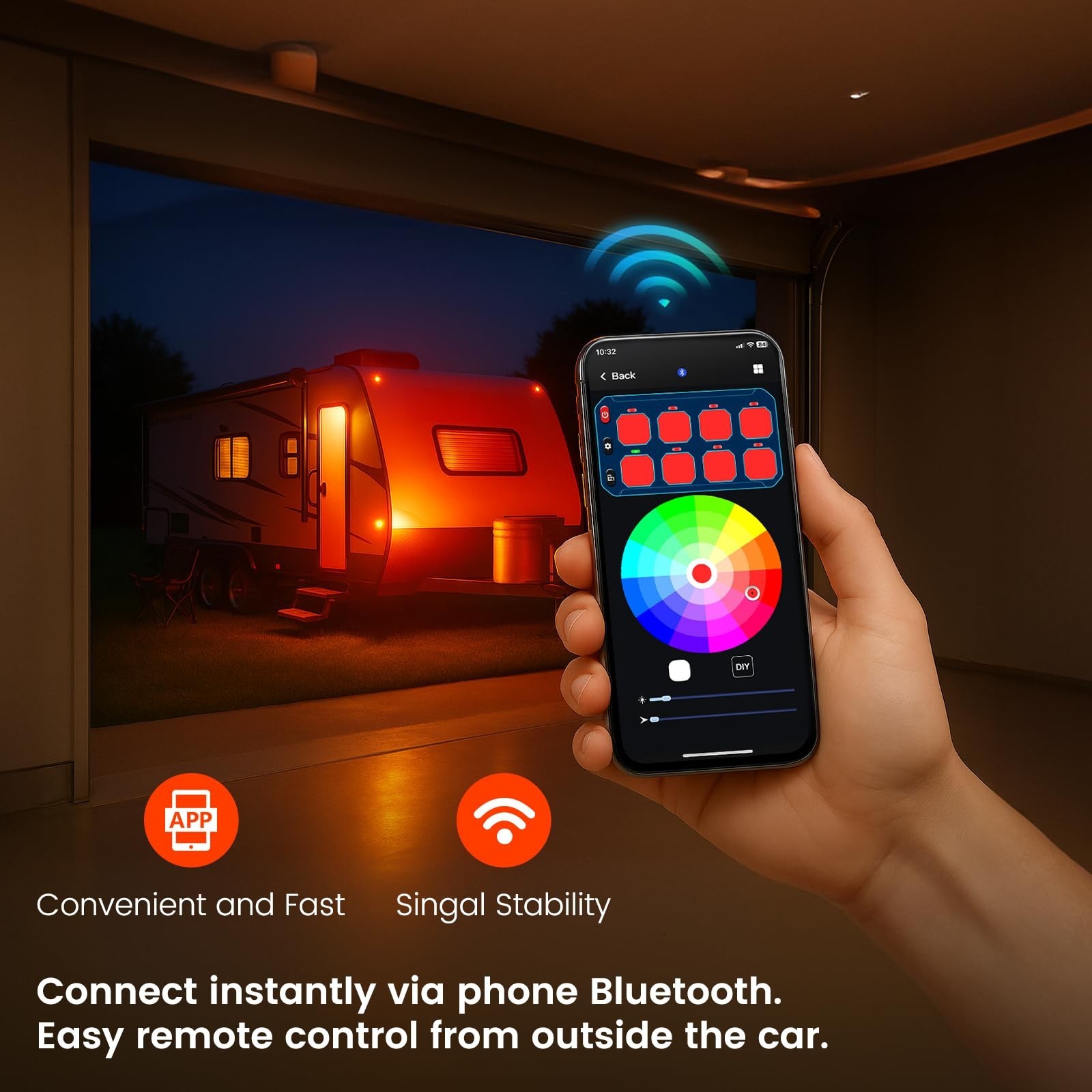SUPAREE 8 Gang Bluetooth RGB Switch Panel,Toggle Momentary Flash Strobe Memor...