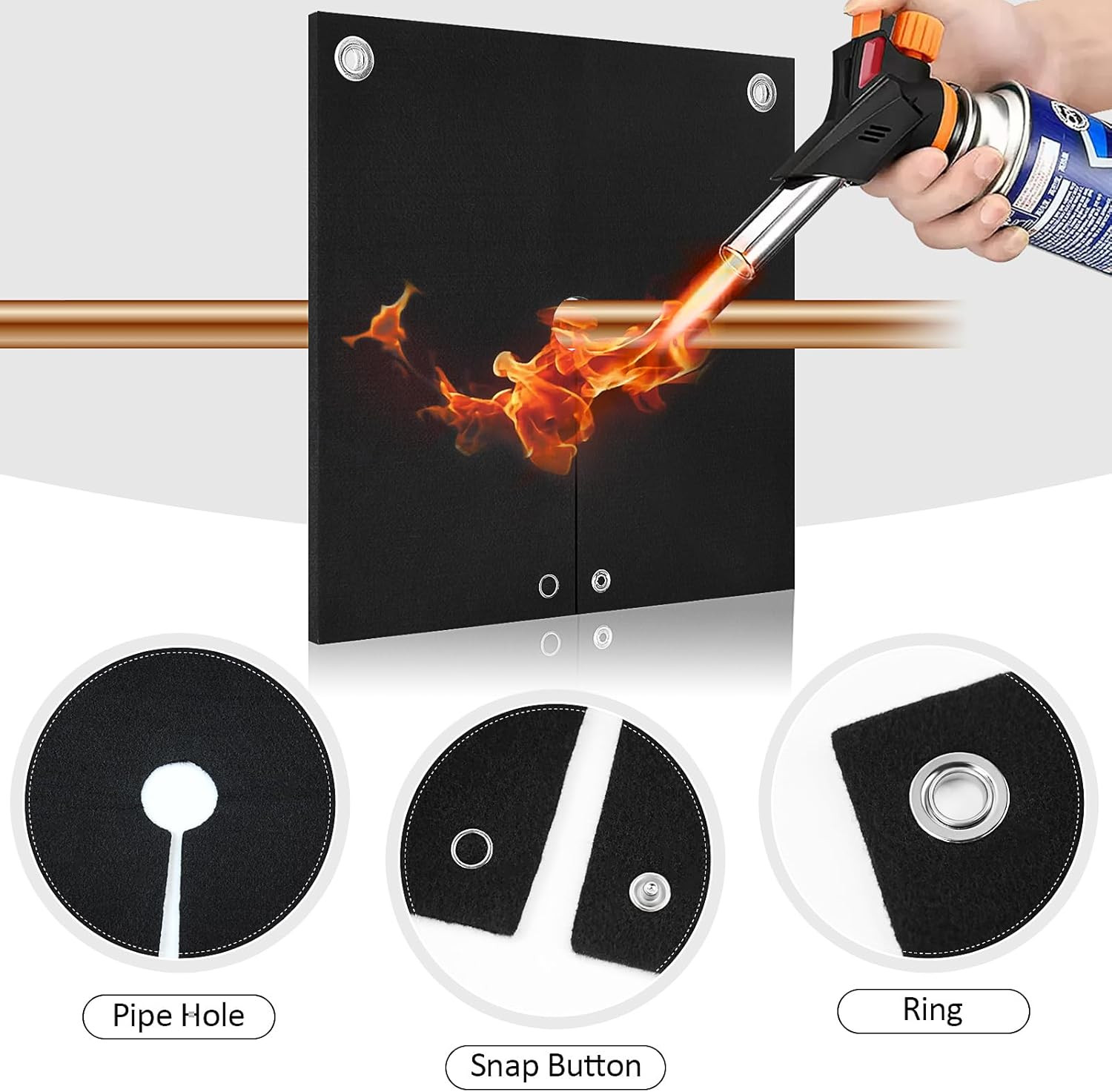 Welding Blanket Fireproof, Opening Shape Welding Mat, Heat Resistant Solder Blan