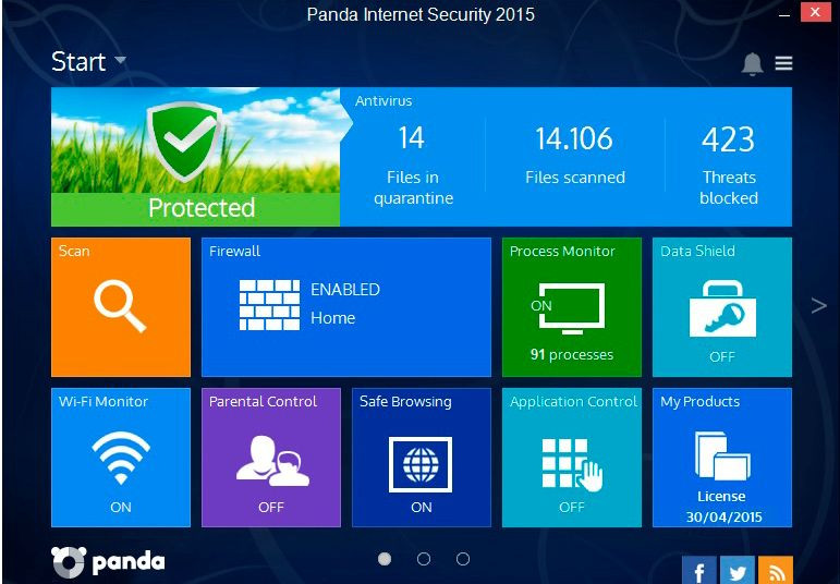 PANDA INTERNET SECURITY 2015 3 PC USER 1 YEAR! Activation License Key AntiVirus