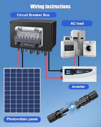 "32A Solar Panel Disconnect Switch & Waterproof Combiner Box, 4 String 4 Out, MC