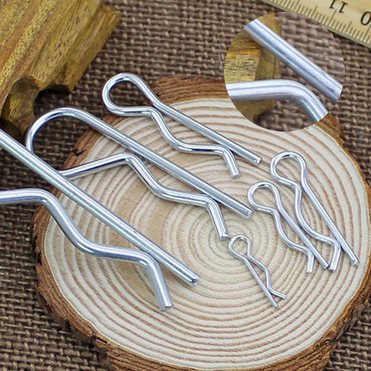 R Clips Bright Zinc Plated Retaining Split Pins for Clevis Pins M1.6 M2 M2.5 M3