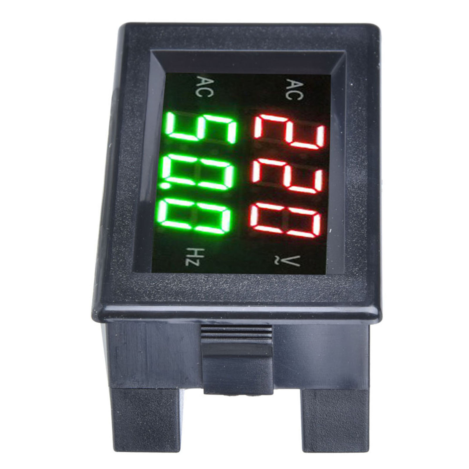 Generator Double Display Digital AC Voltmeter Frequency Meter Testing Black