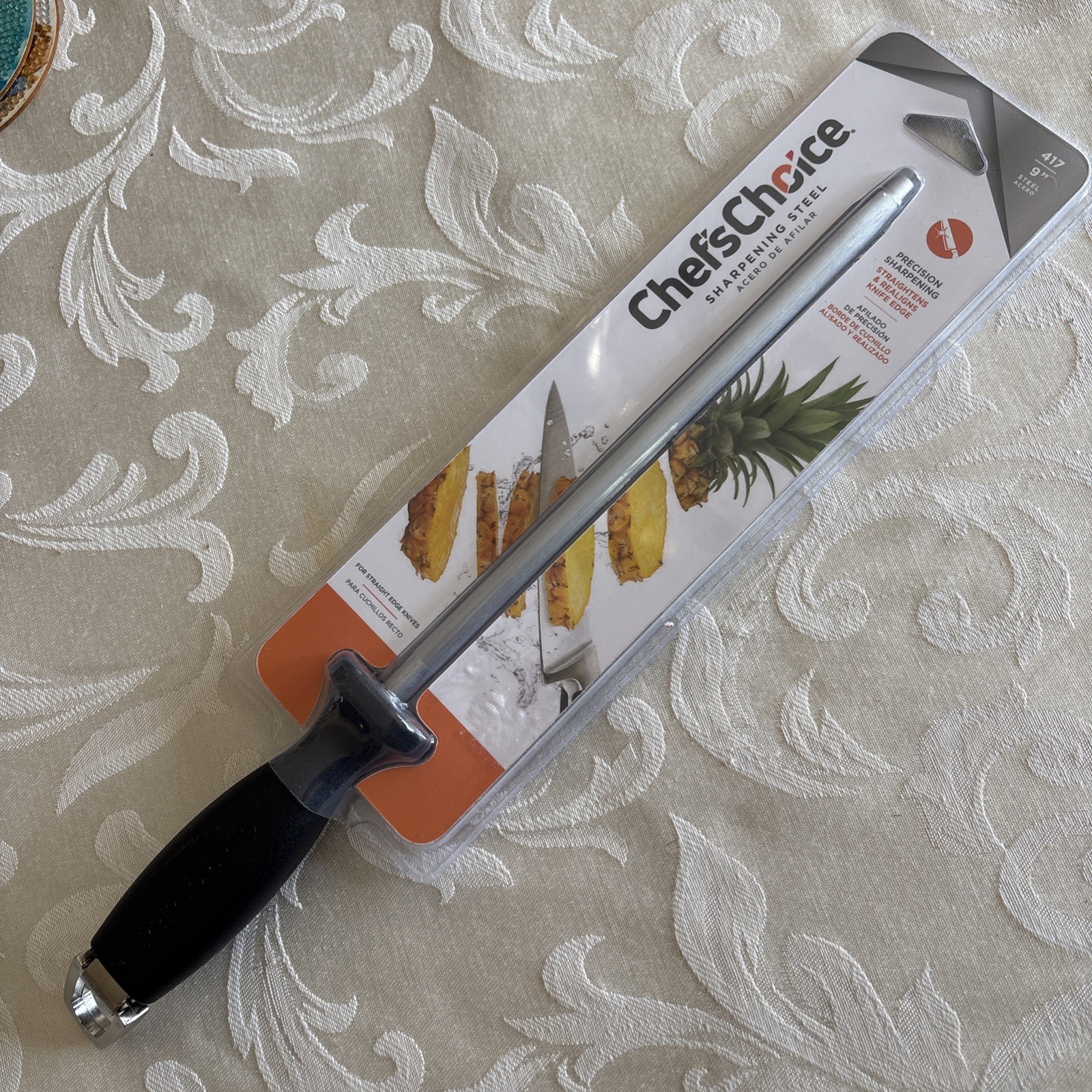 Chef’s Choice Sharpening Steel Straight Edge Knives High Carbon Steel 9” NEW