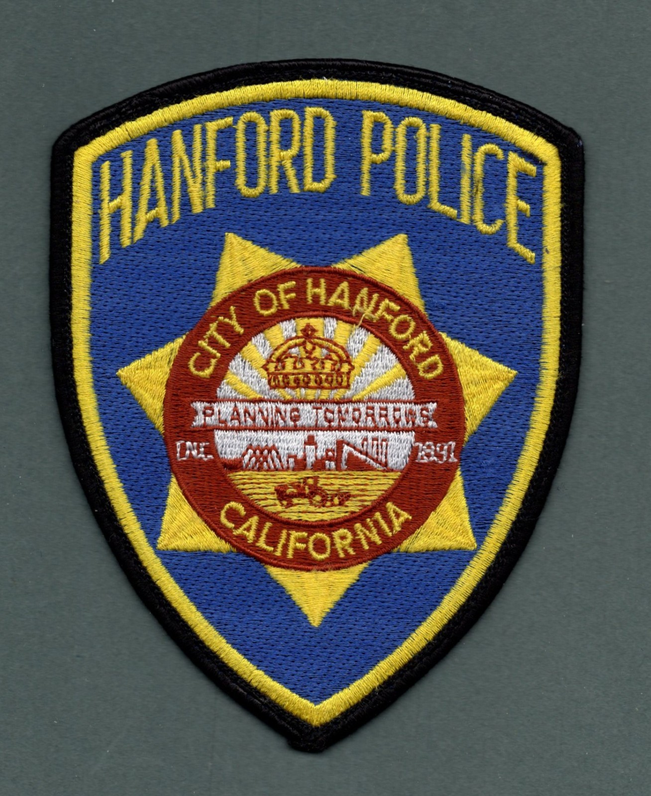 Hanford California Police Patch - Inc 1891