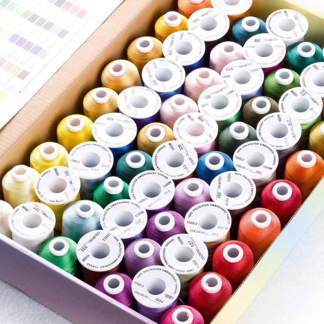 Simthread 63 Colors Polyester Compatible with Brother Embroidery Machine Thread