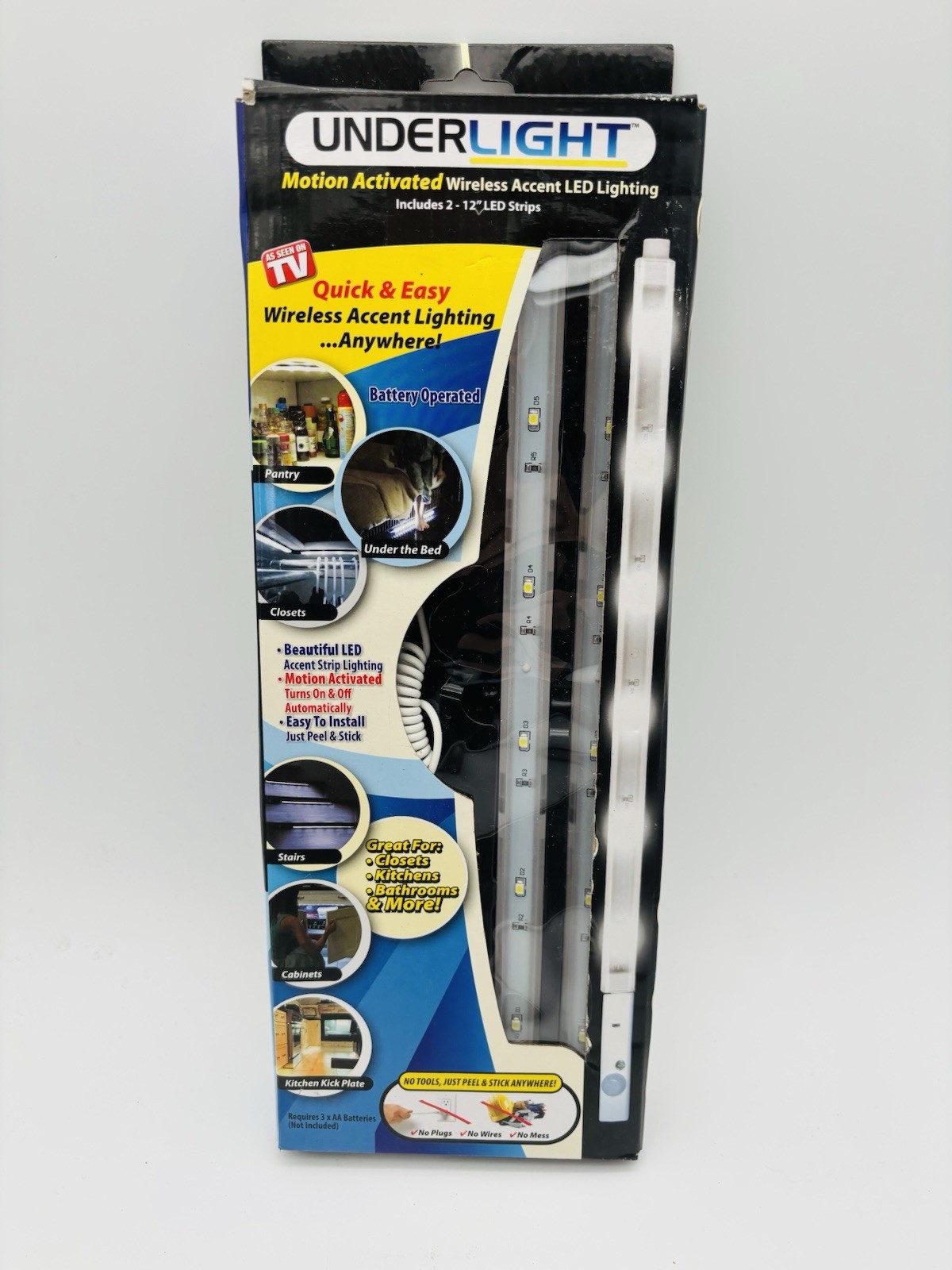 Underlight - Wireless Motion Activated Accent Lighting, 2-Pack, 12" LED Strips