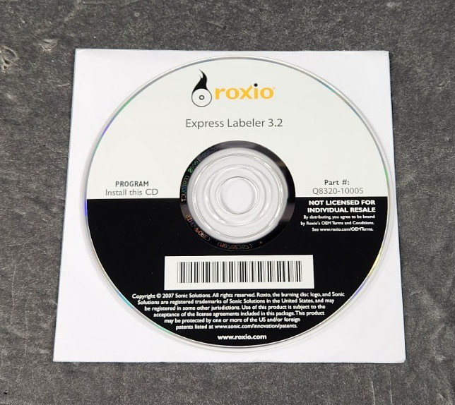 2007 Roxio Express Labeler 3.2 V-1 CD INSTALLATION DISC ONLY