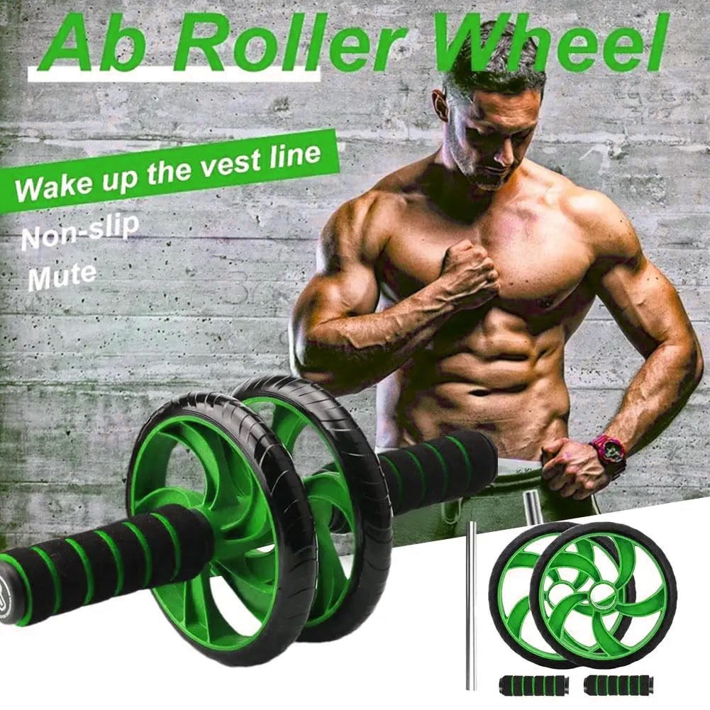 Abdominal Roller Wheels Ab Trainer with Knee Pad Core Workout Exercise Muscle...