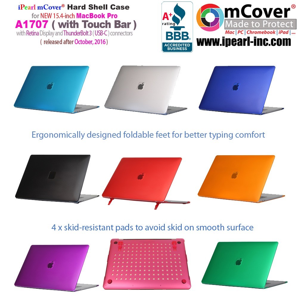 mCover® HARD CASE for NEW 2016 15.4" A1707 MacBook Pro Touch Bar USB-C ports