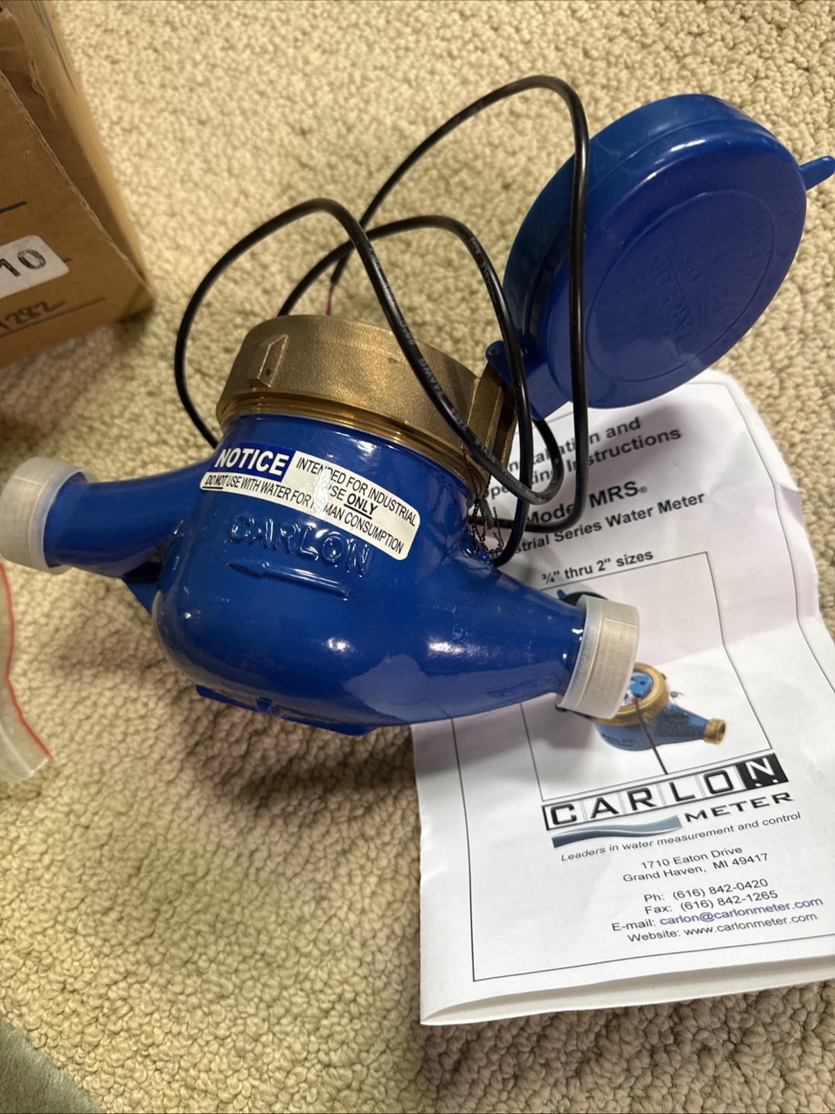 New Carlon MRS7575-10 Water Meter - 3/4”