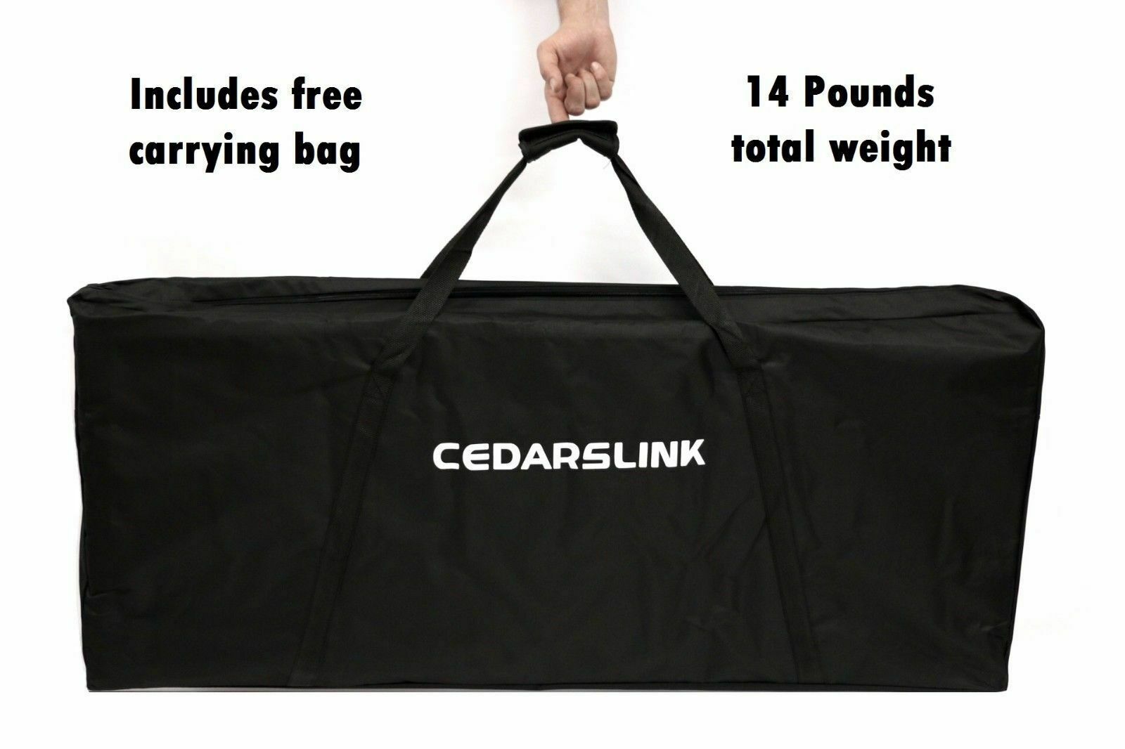 CedarsLink DJ Event Facade White/Black Scrim Metal Frame Booth W/Corner Table