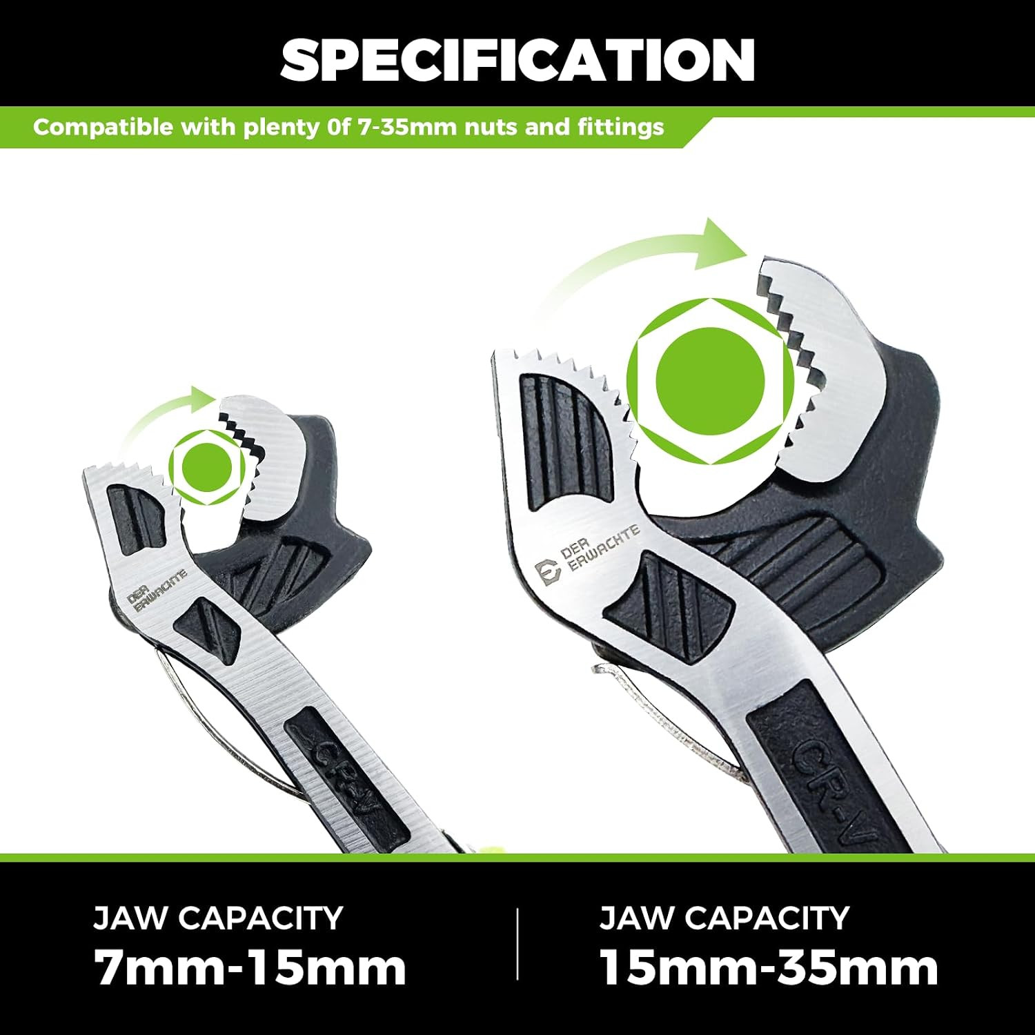 Multi-Function Adjustable Pipe Wrench Set, 2-Piece | Quick Self-Adjusting, Power