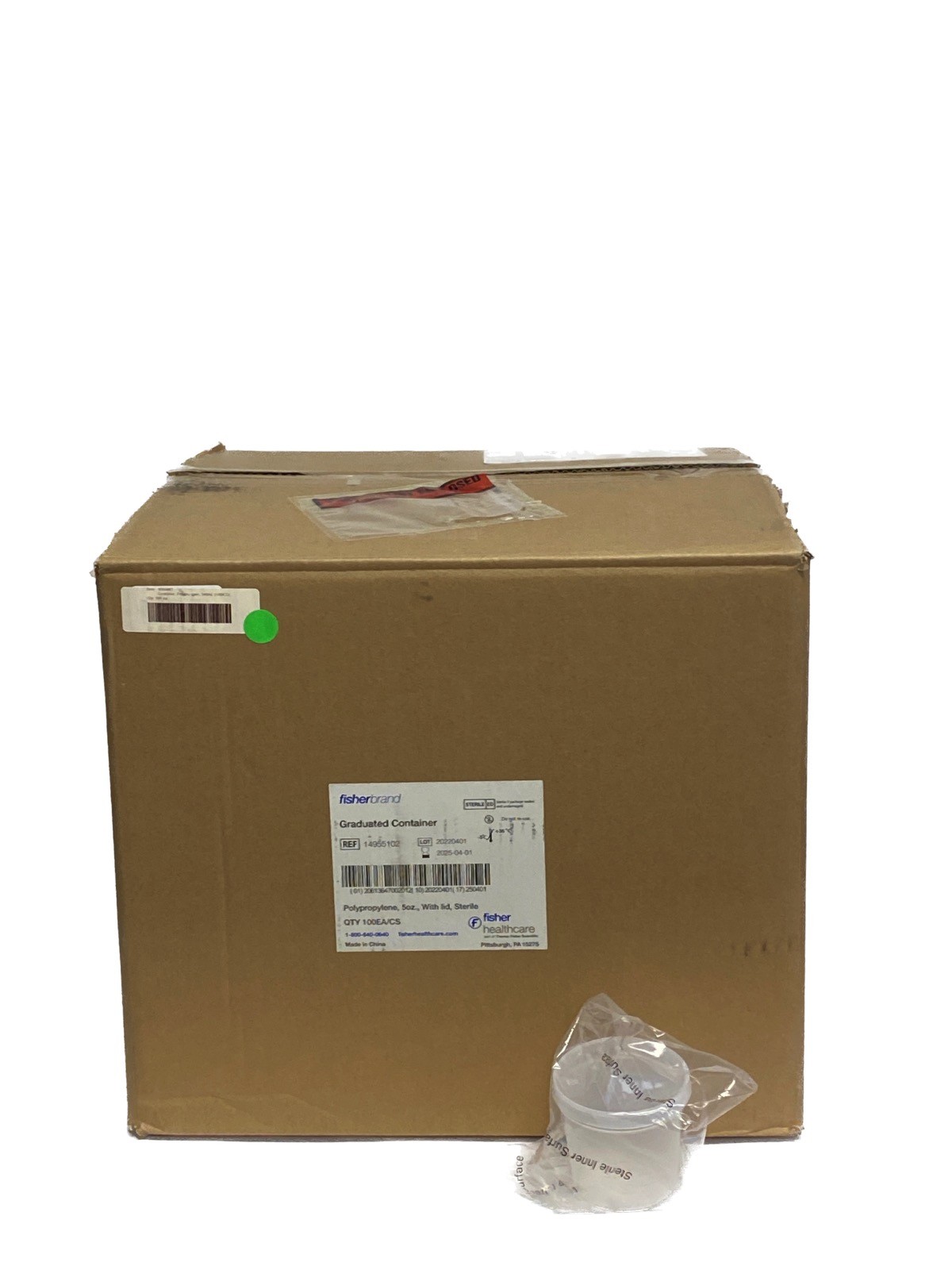 (100/Cs) FISHERBRAND Polypropylene 5oz Graduated Specimen Containers 14-955-102
