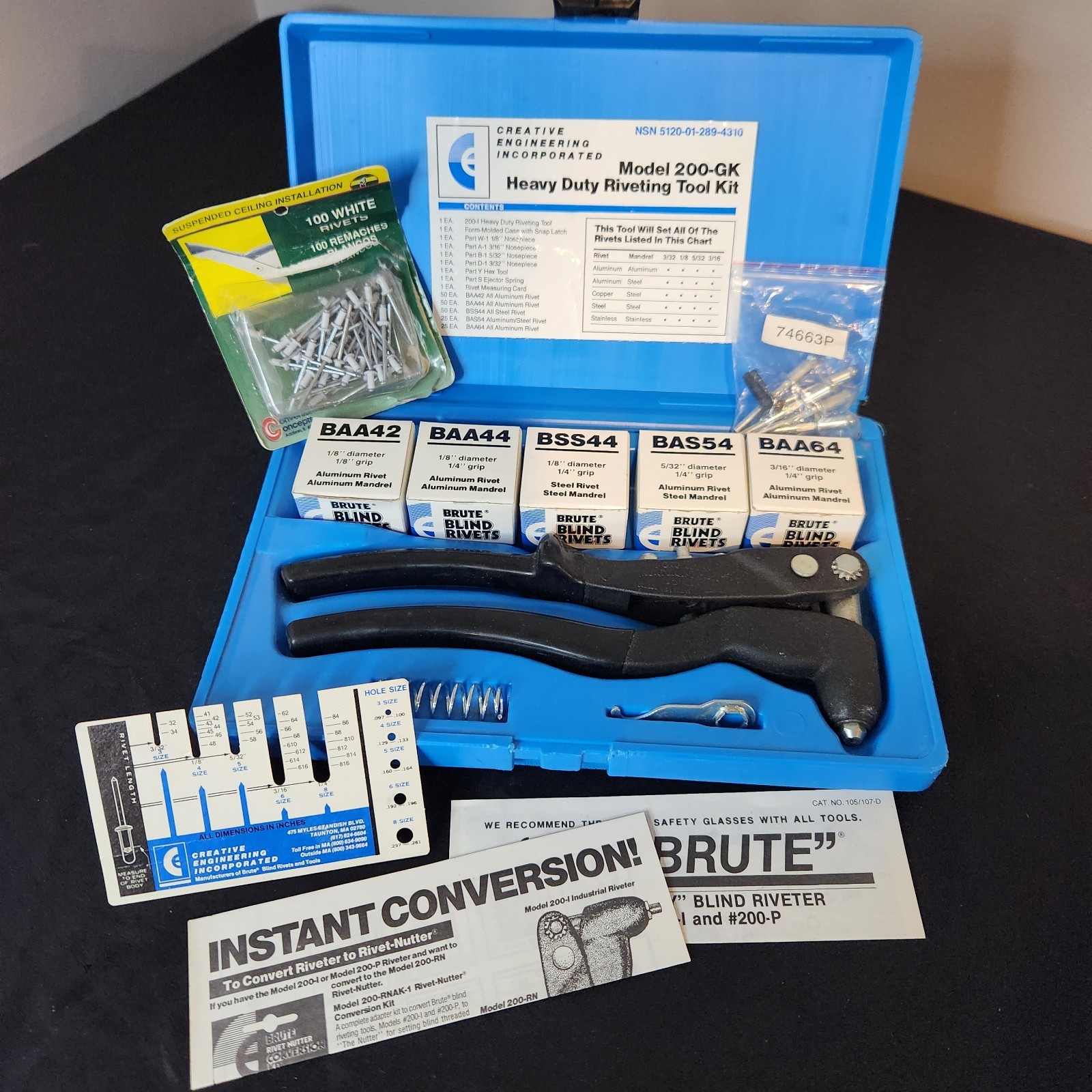Creative Engineering Inc. 200-GK Heavy Duty Riveting Tool Kit w/ Case