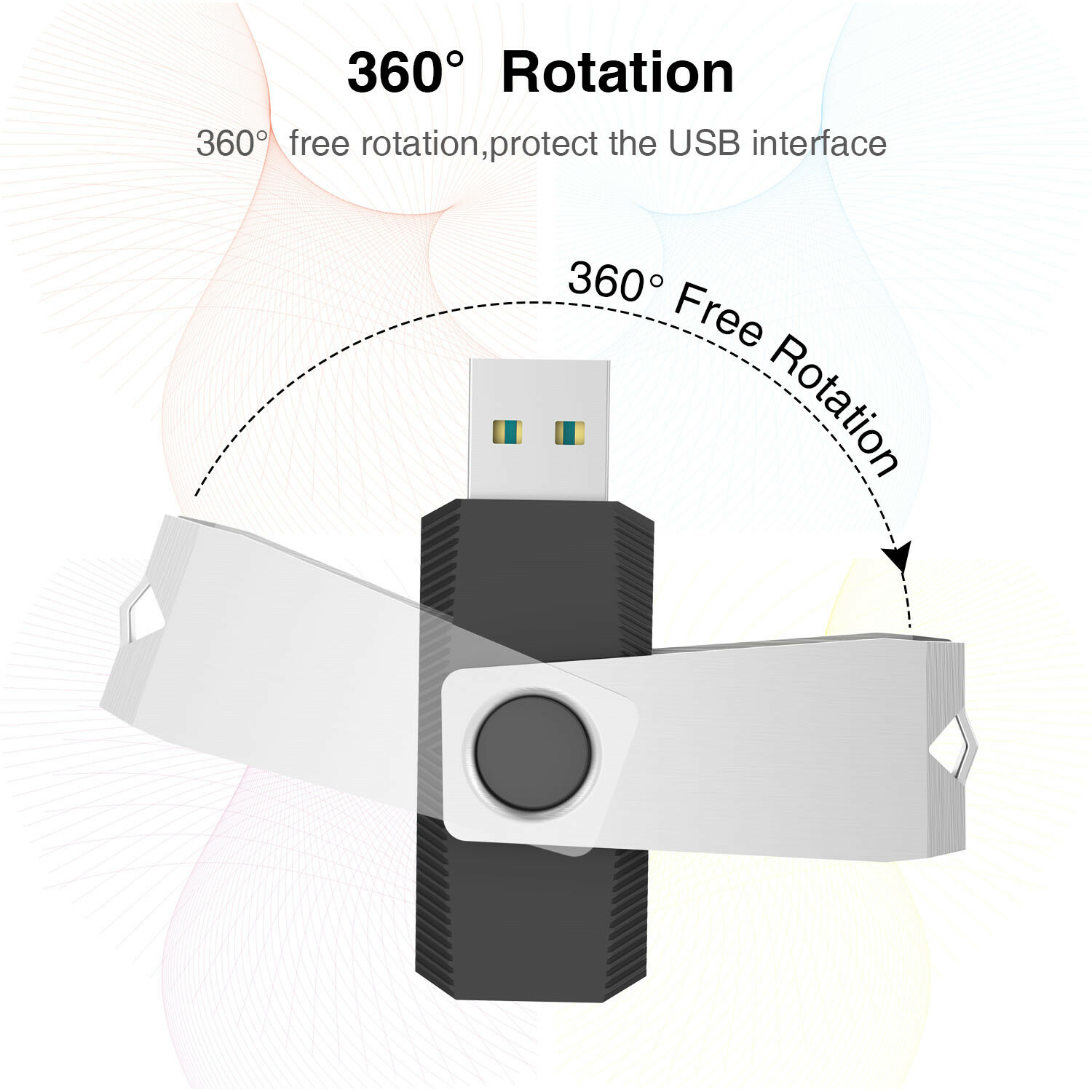64GB USB 2.0 Rotating USB Flash Drive Memory Stick Thumb Flash Drive Storage