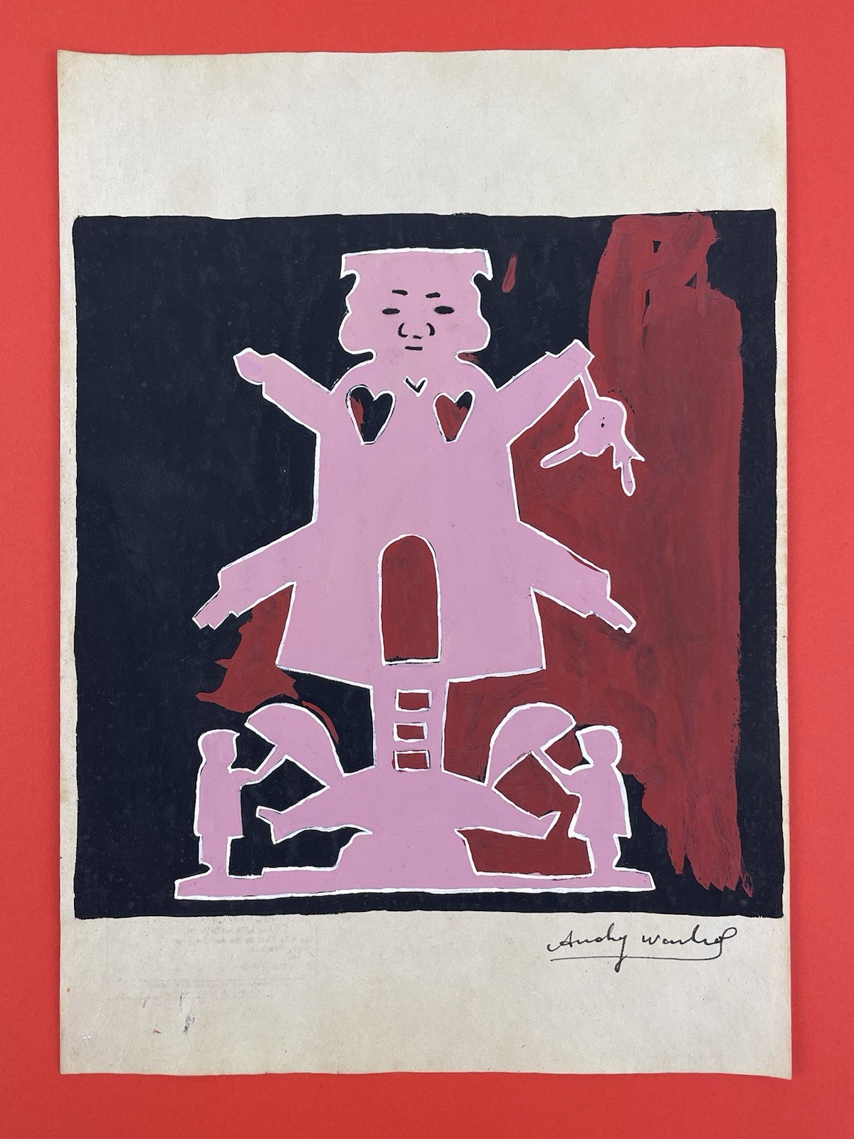 Andy Warhol (Handmade) Drawing mixed media on paper signed & stamped