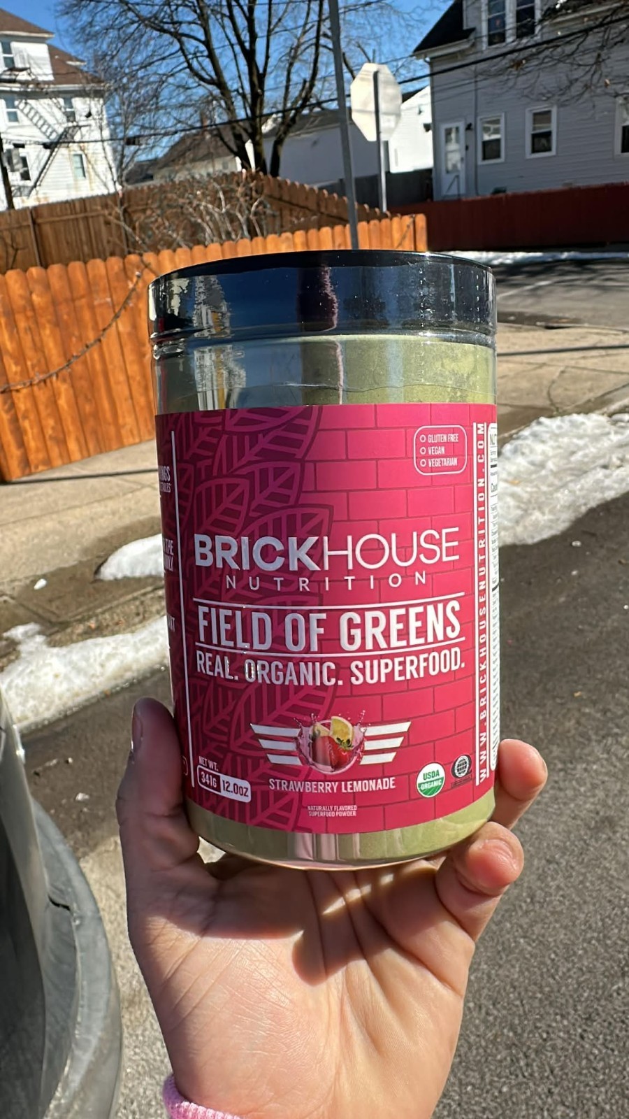 Brickhouse Nutrition Field of Greens, Strawberry Lemonade  12 oz