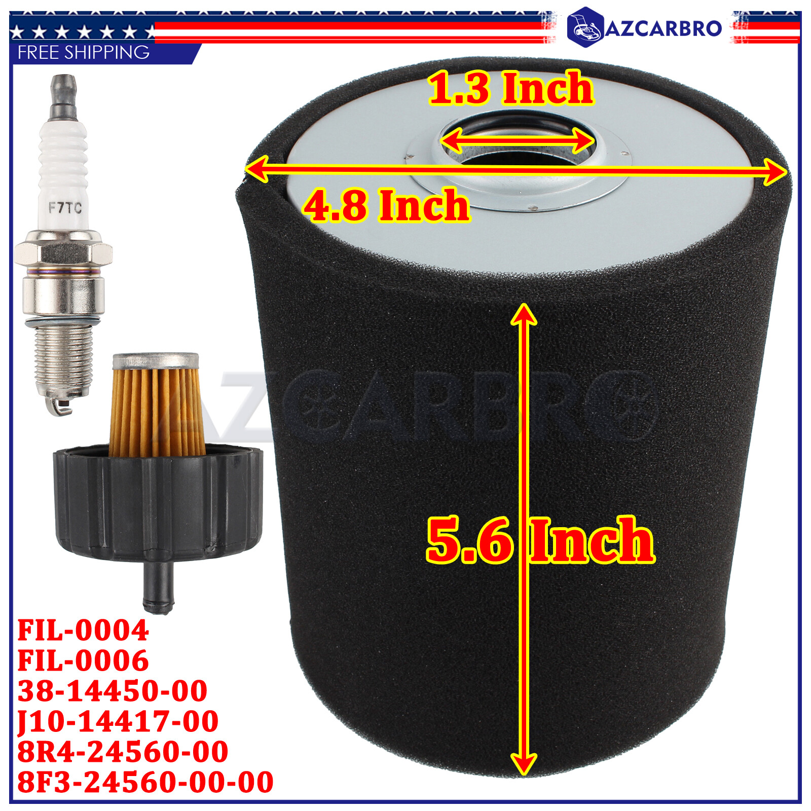Air Pre Filter Spark Plug Kit Fits Yamaha G2 Golf Cart 1985-1991 J10-14417-00