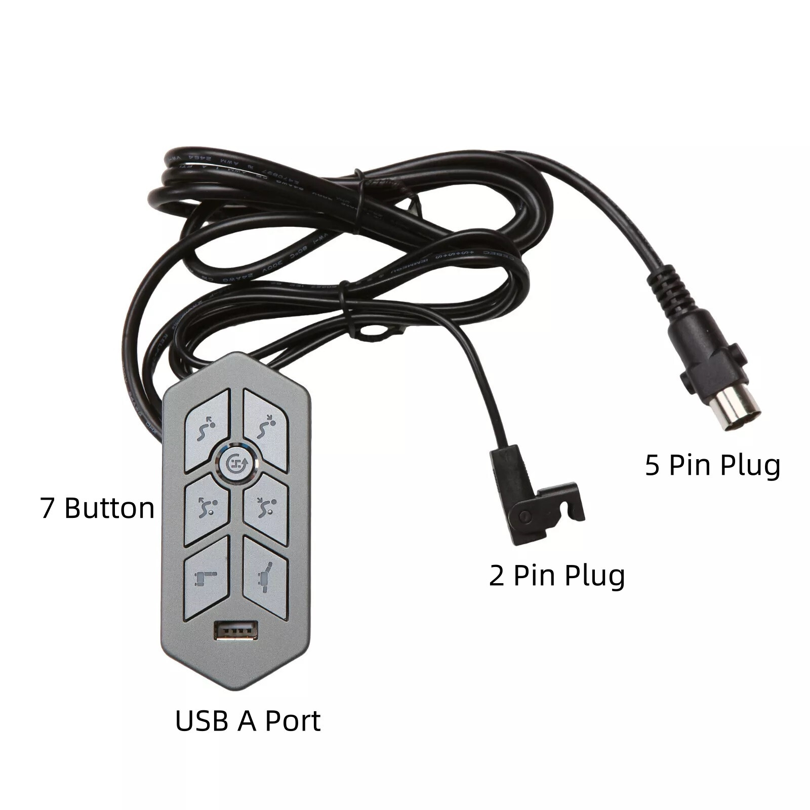 Emomo 7 Button Hand Control Switch TRG with USB for Power Recliner Lift Chairs
