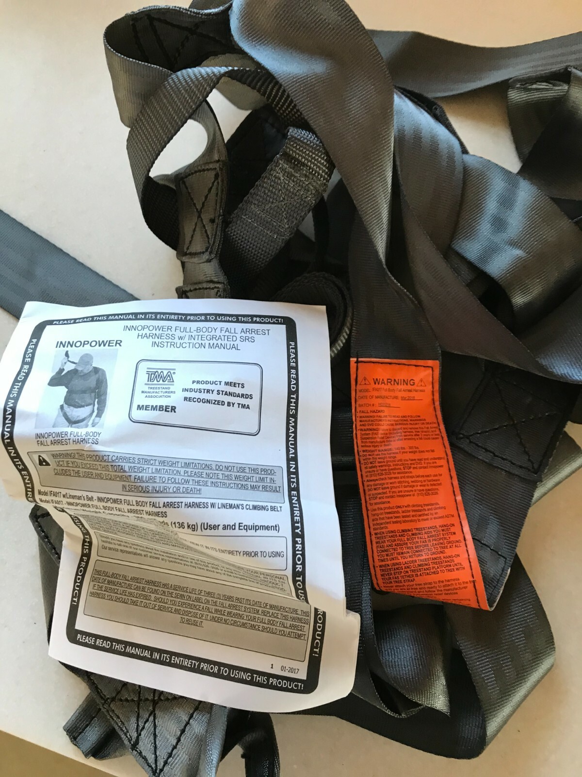 NEW INNOPOWER FULL-BODY FALL ARREST HARNESS LINESMAN BELT IFA017 HUNTING