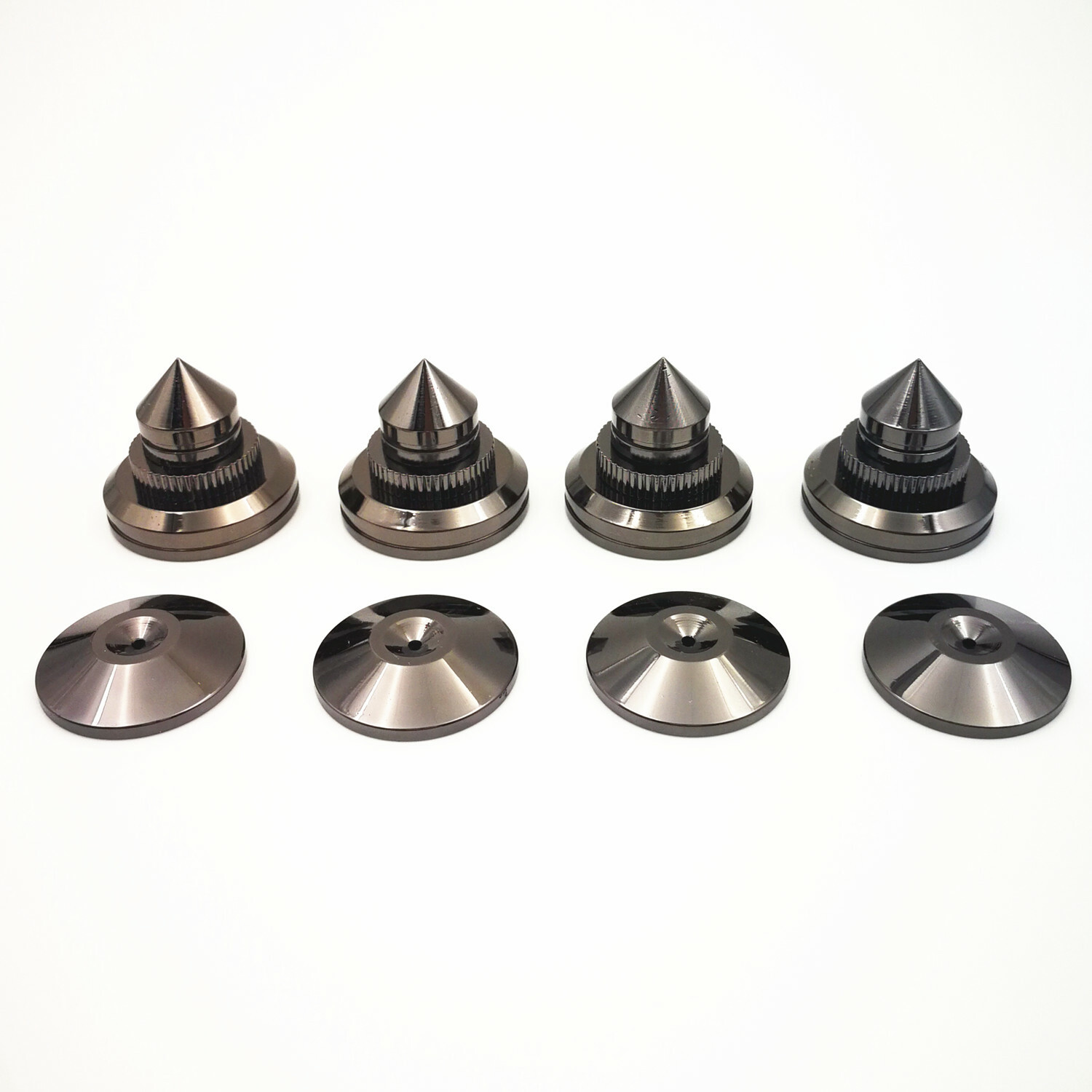 4x Dark Gray Brass Speaker Isolation Spike AMP Chassis Cone Stand Feet 28x25mm