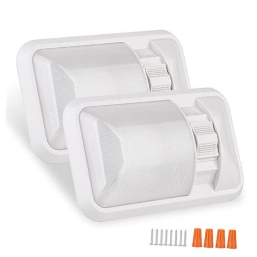 12V Led RV Ceiling Dome Light Frosted RV Interior Single Dome Light, 2-Pack