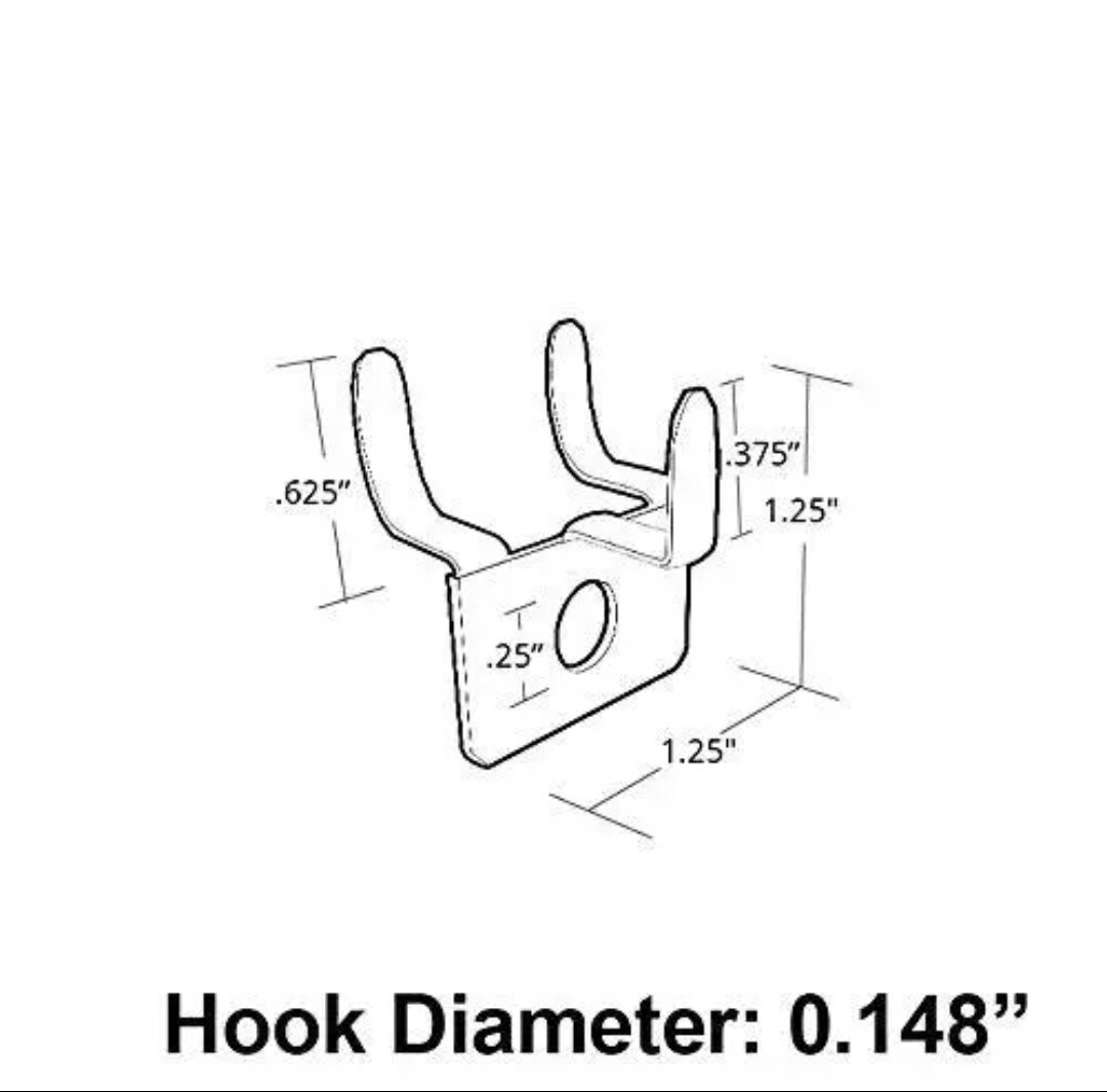 Azar 700017 Metal Prong Hook, 20-Piece Set