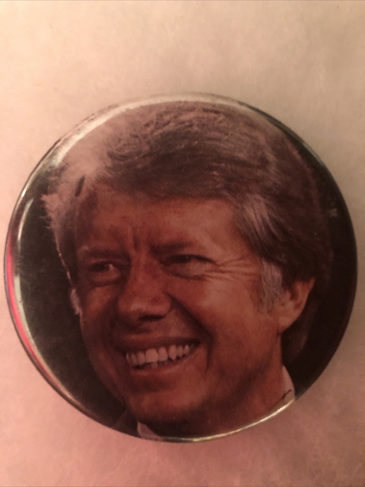 Jimmy Carter photo 3” pinback button pin
