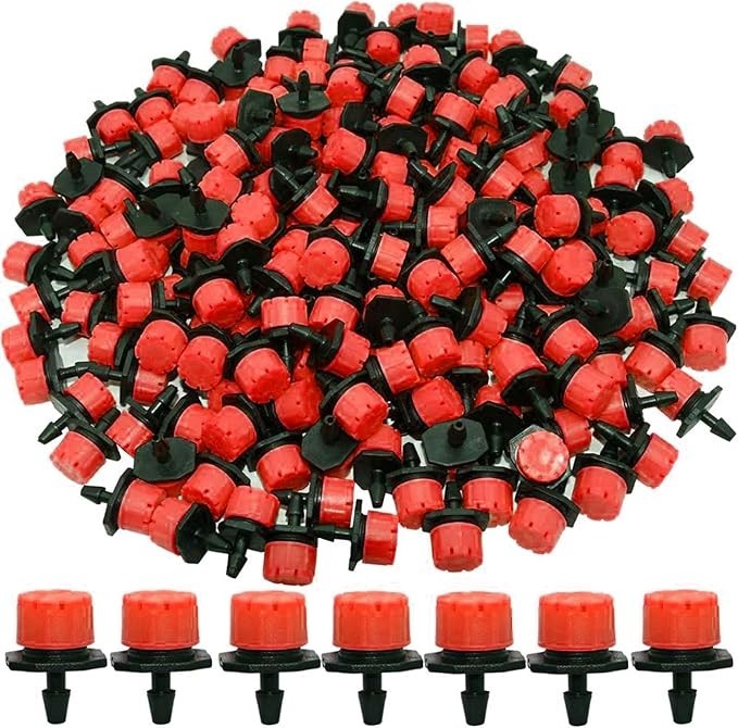 200Pcs Adjustable Drip Irrigation Emitters, 1/4Inch Adjustable Micro Drip