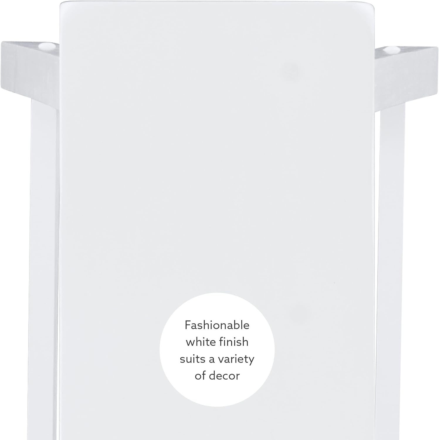 Beamon 24" Sturdy Wood Backless Saddle Seat Counter Stool in Pure White