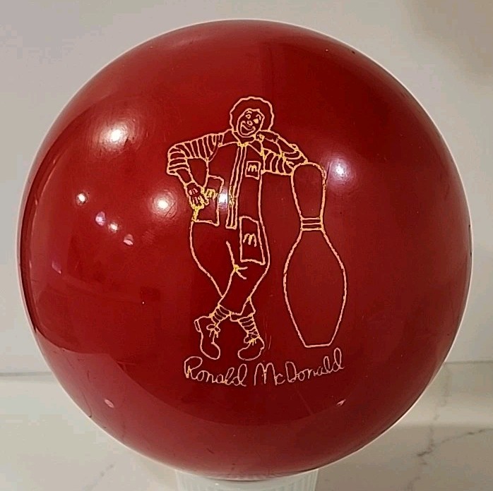 Undrilled Vintage 1970's Ronald McDonald Ebonite Red Polyester Bowling Ball