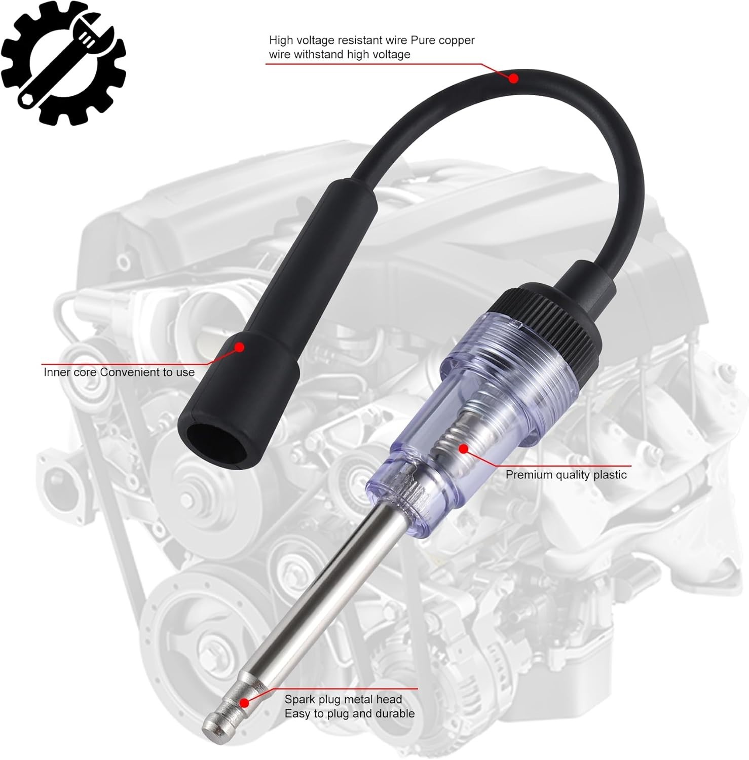 2PCS Inline Spark Plug Tester - Quick Engine Diagnostics for Professionals